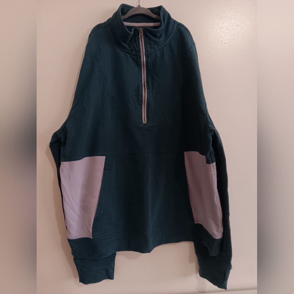 PACT Organic Cotton Quarter Zip Pullover Sweatshirt XL